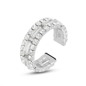 Anello Fantasia Romantic Shine Metallo Cristallo Bianco 1674382