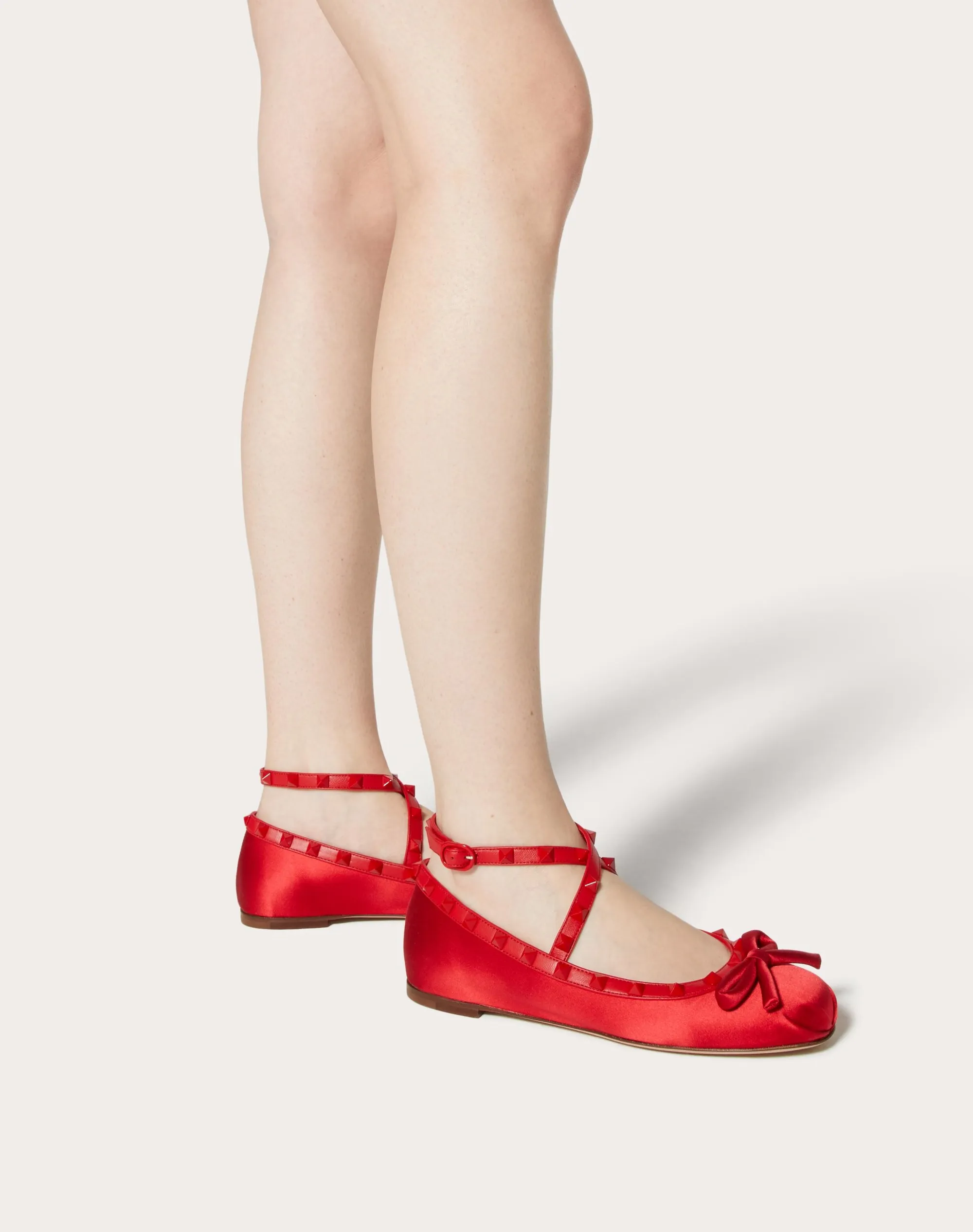BALLERINA ROCKSTUD IN RASO E BORCHIE IN TONO