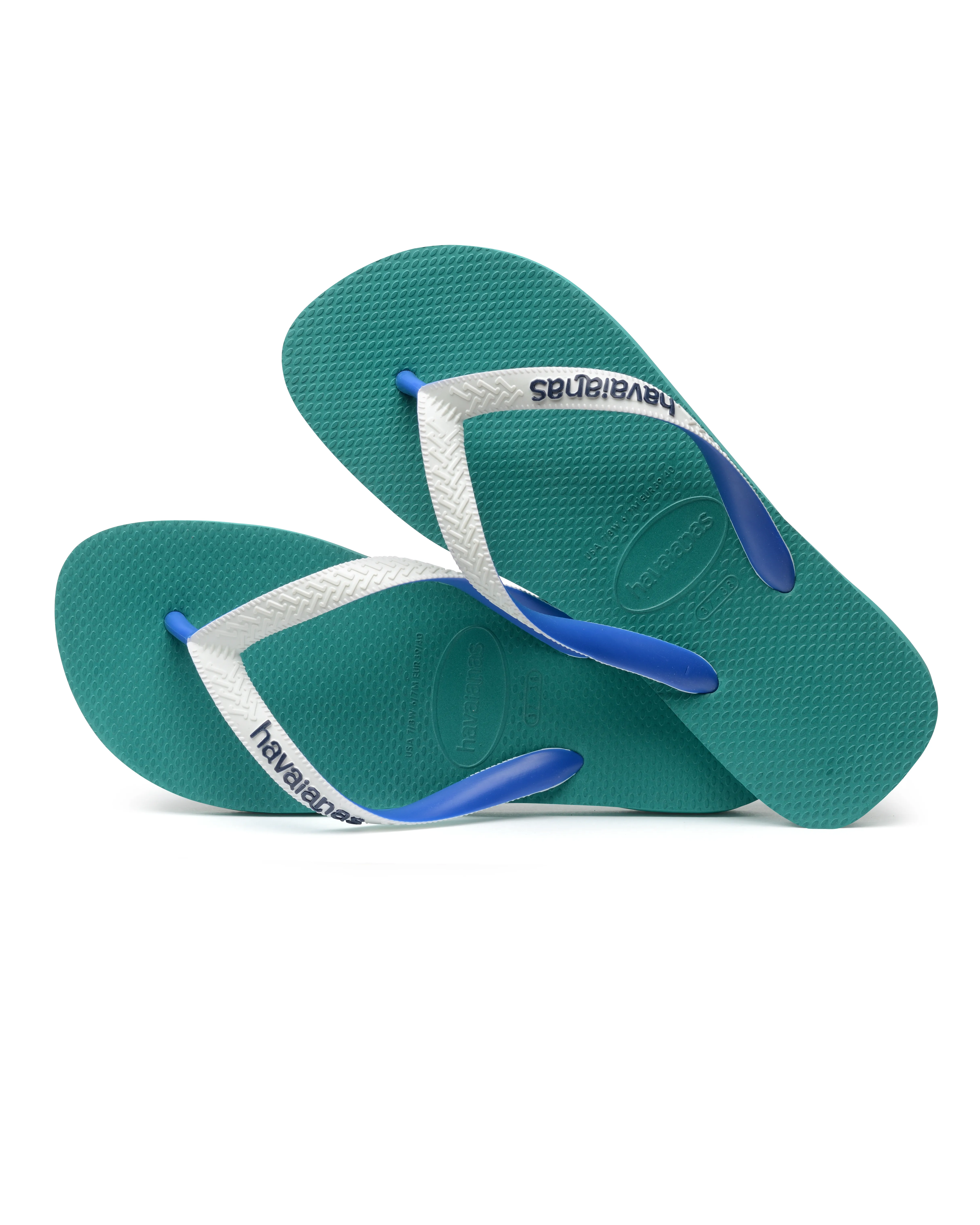 Havaianas Top Mix verde acqua con fascetta bianca e interno blu royal