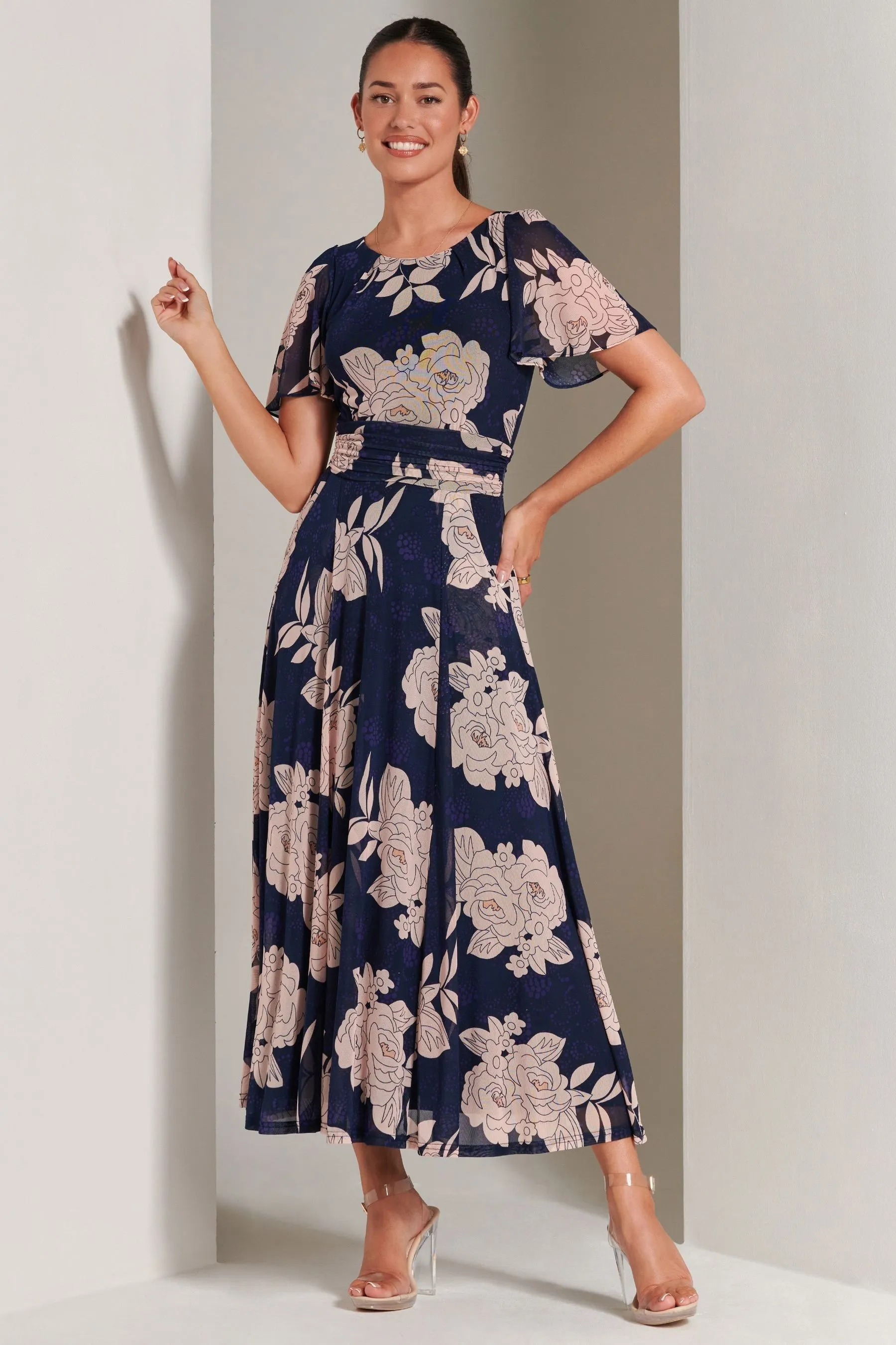 Jolie Moi - Paityn - Abito maxi in rete con maniche a pipistrello
