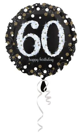 Palloncino 60° compleanno nero - oro
