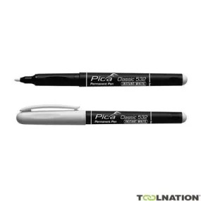 Pica PI53252 Pica 532/52 Penna permanente 1-2mm rotonda bianca, 10 pezzi