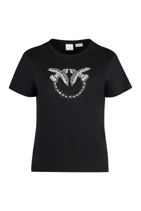 Pinko T-shirt girocollo Quentin con inserti decorativi