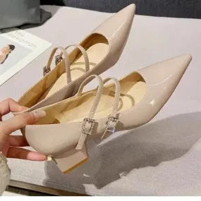 Scarpe con bocca poco profonda Donna Tacchi alti Scarpe a punta Calzature femminili Décolleté casual Nuova estate Carina barca M