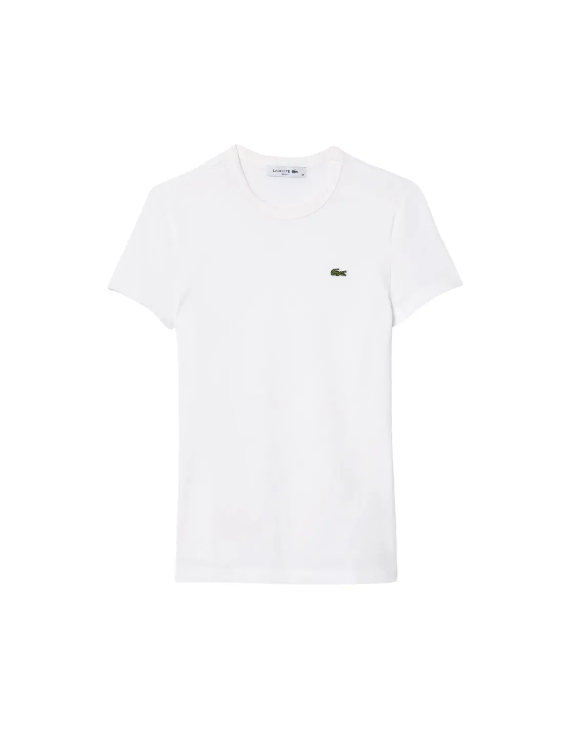 T-Shirt Lacoste Slim Fit in Jersey Elasticizzato Donna Bianco