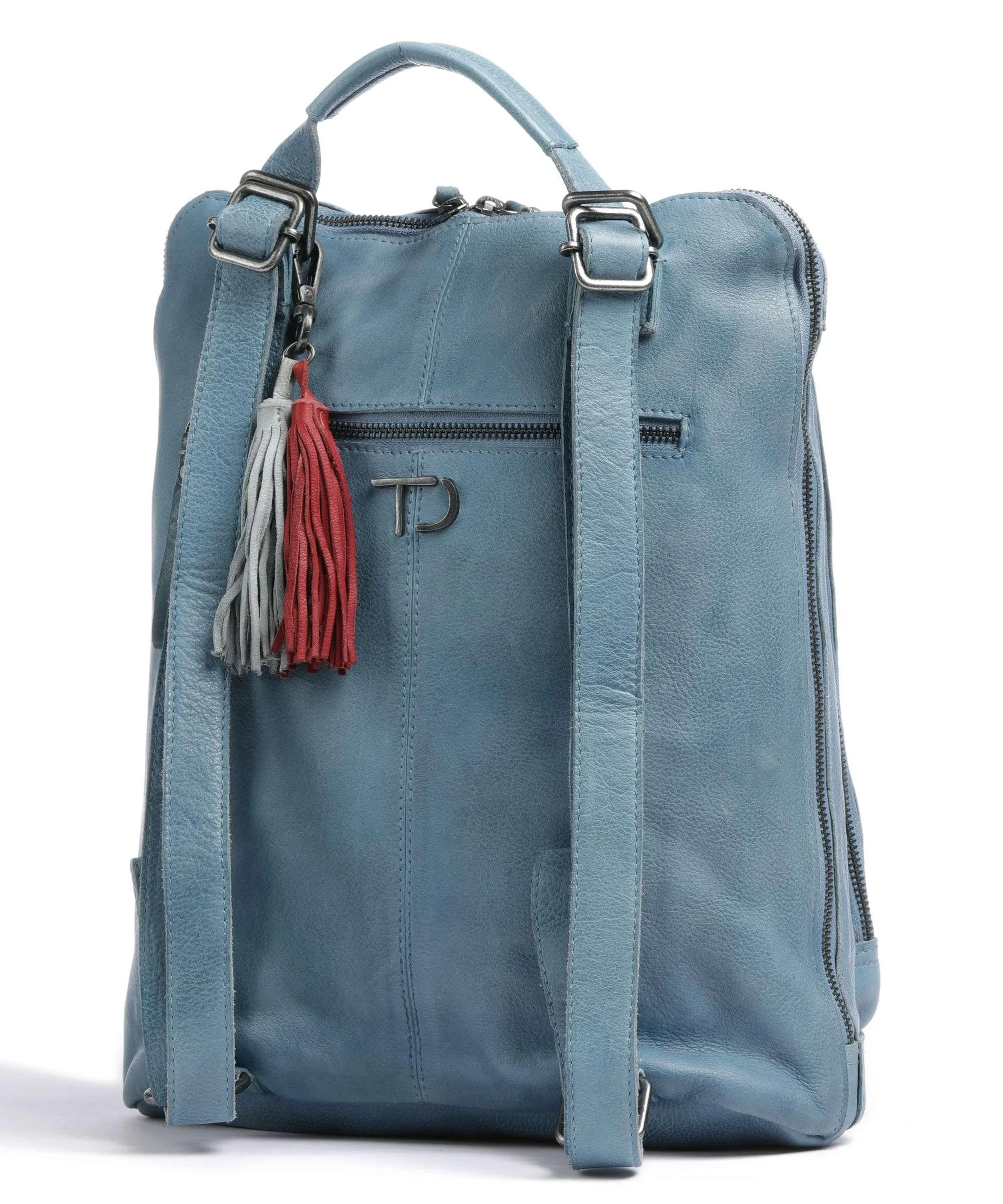  Taschendieb Wien Paradiesgarten 2 Borsa a zainetto pelle di vacchetta grana blu  