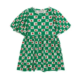 Tomato all over ruffle sleeves dress