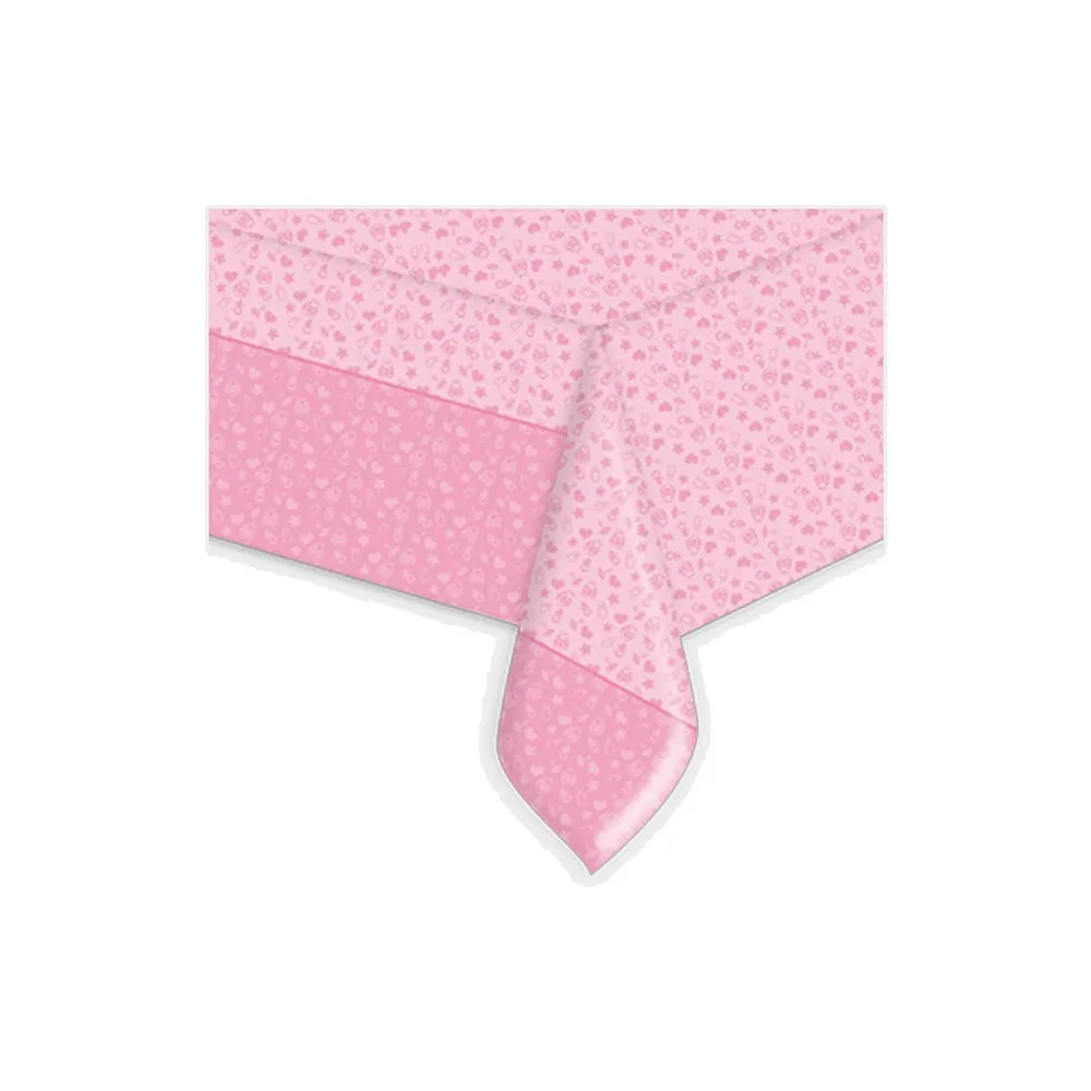 Tovaglia Plastica Battesimo Bimba Rosa Baby Cartoncino Tavola Cerimonia  Decorazione Bambina