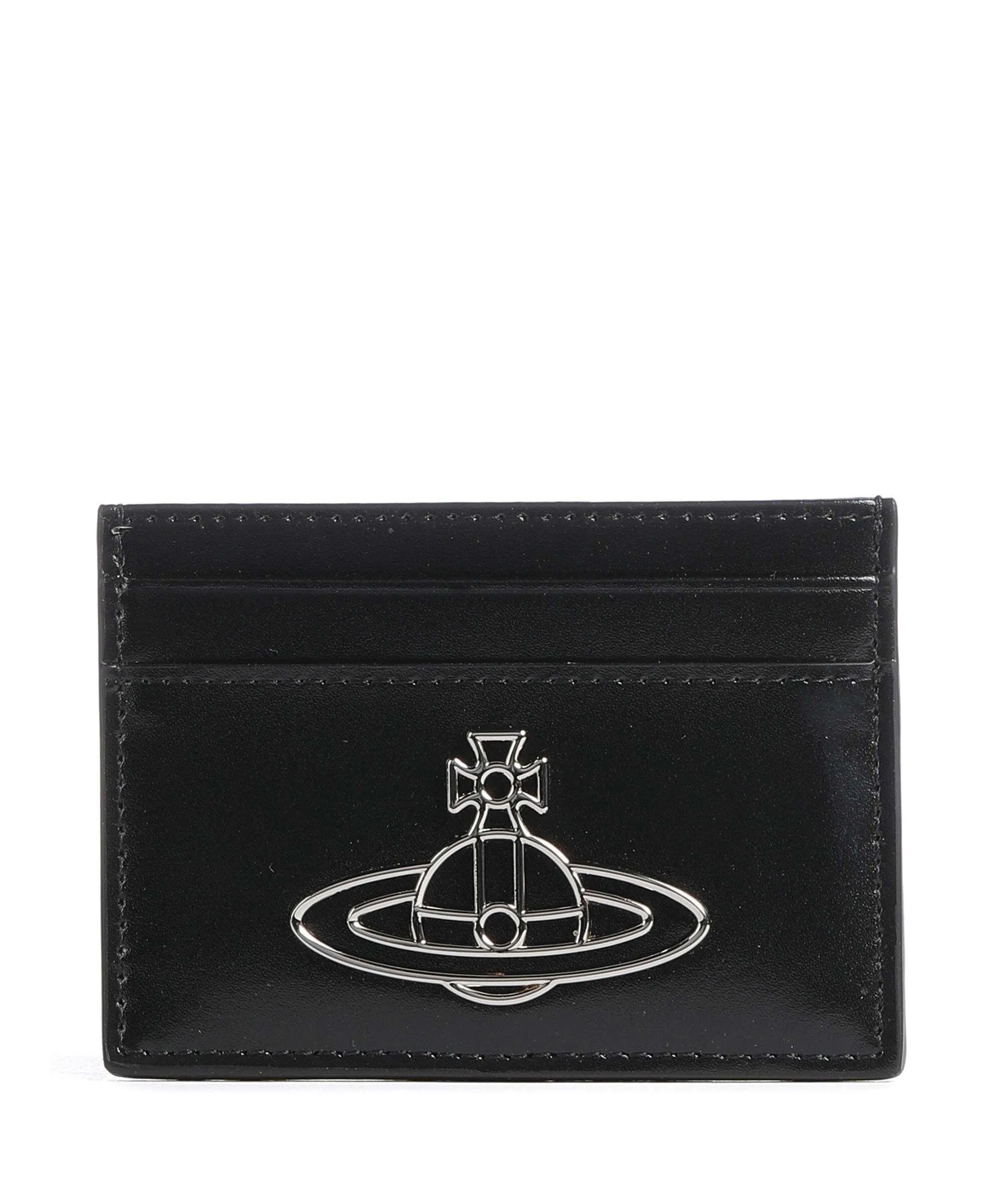  Vivienne Westwood Silky Porta carte di credito pelle di vacchetta finemente grana nero  